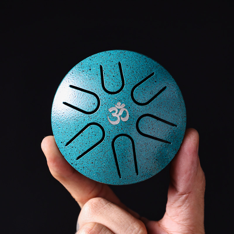 U-Turn Mini Steel Tongue Drum 3" 6Töne, turqouise blue
