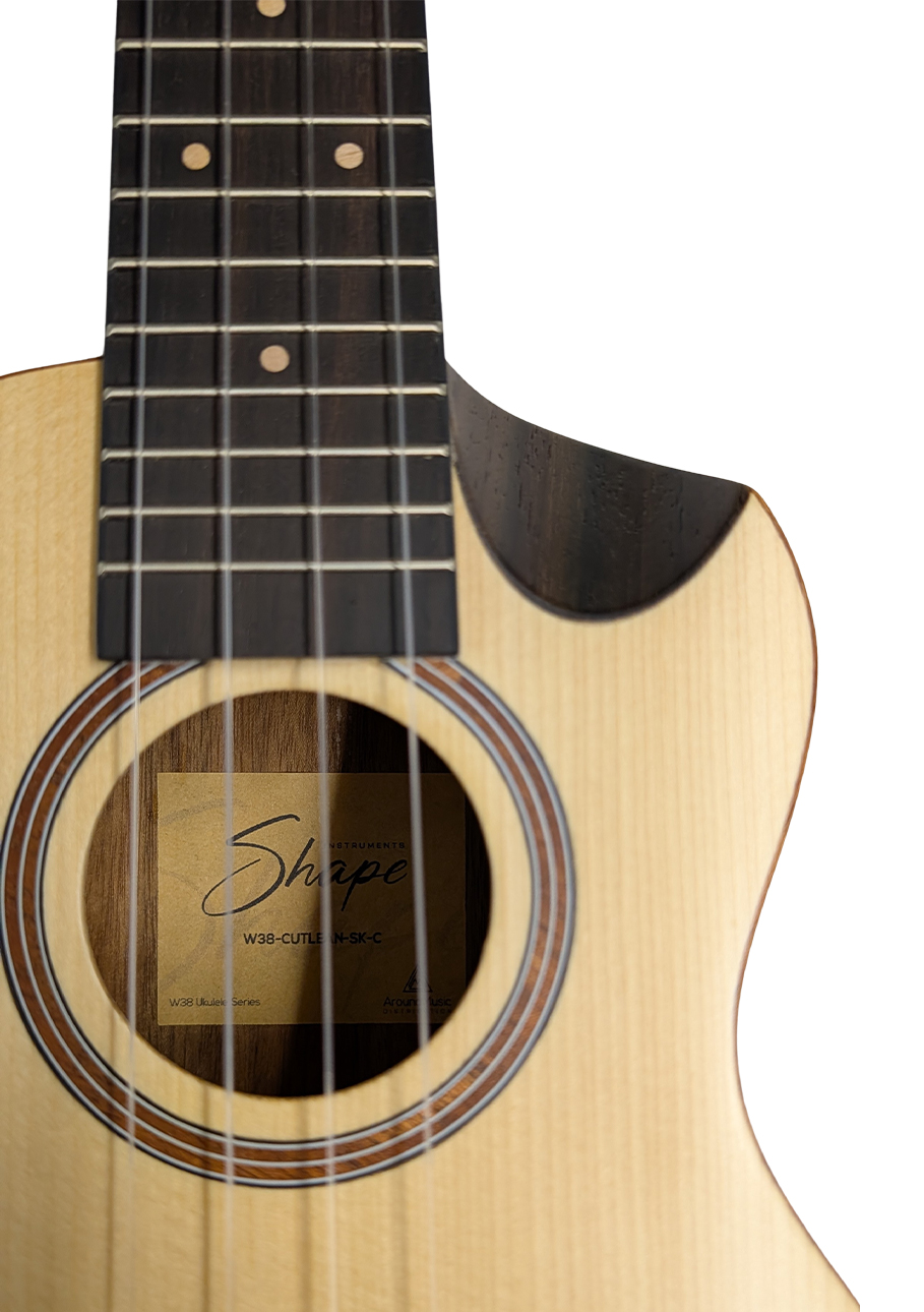 Shape Ukulele Konzert massive Fichte, Cut & Lean, W38 