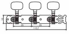 AG302 Stimmmechanik für Konzertgitarre Gold/Schwarz – Klassikgitarrenmechanik 3+3