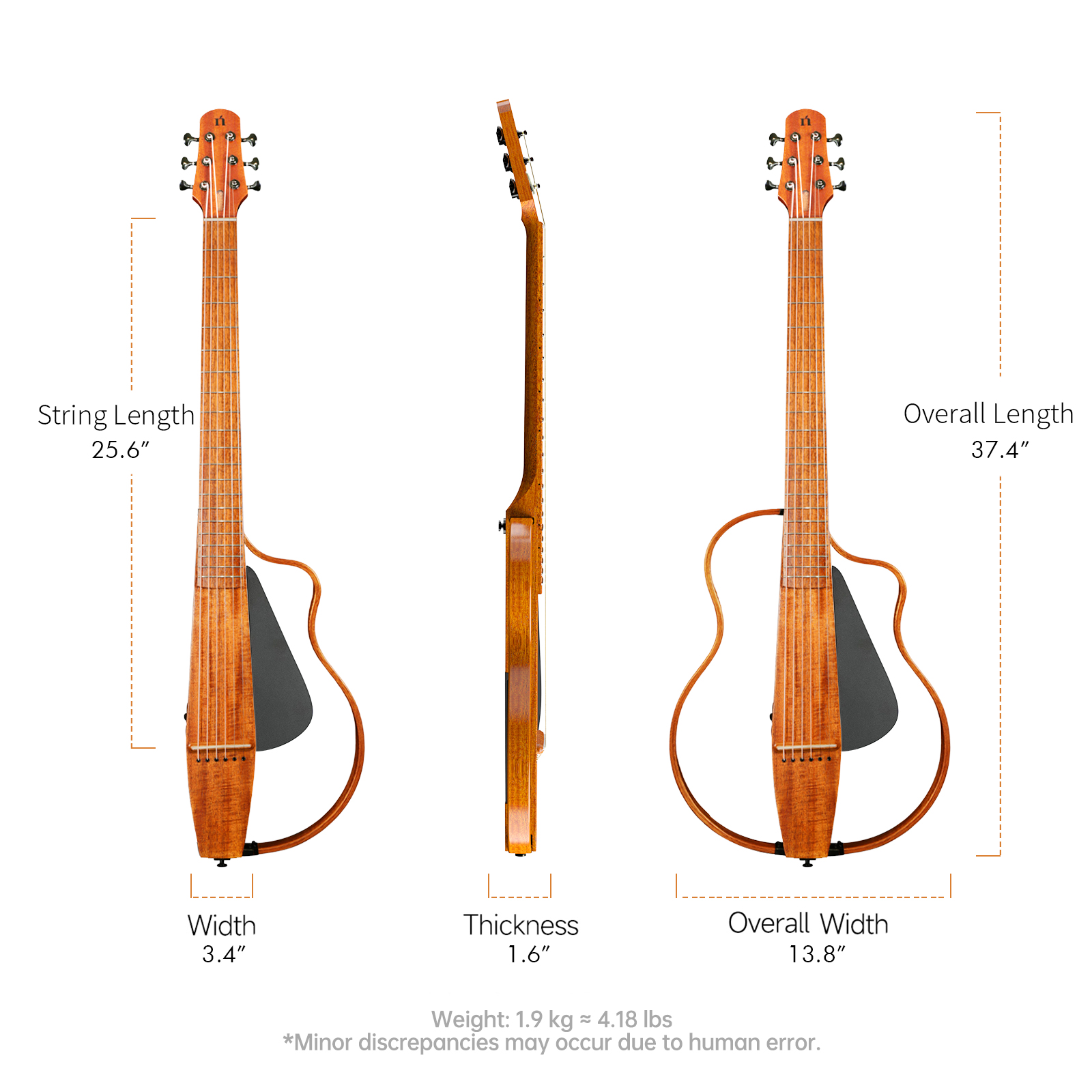 NBSG Smart/Silent Nylon Guitar - Bamboo Black