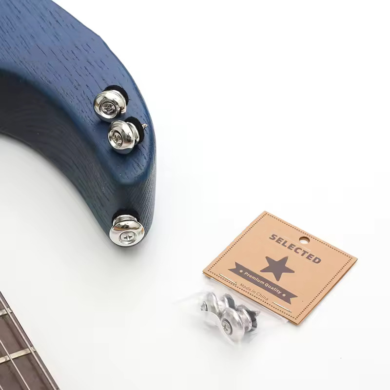 Gurtpin Set für Ukulele & Gitarre, silber