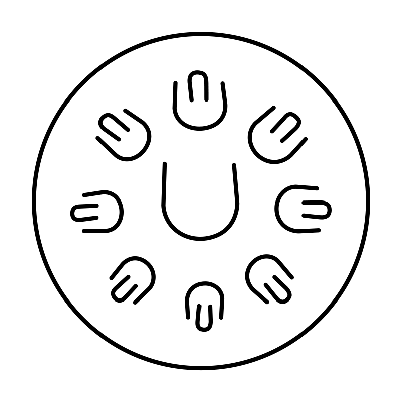 U-TURN Handpan 14" mit 9 Tönen - Schwarz - C Pentatonic 