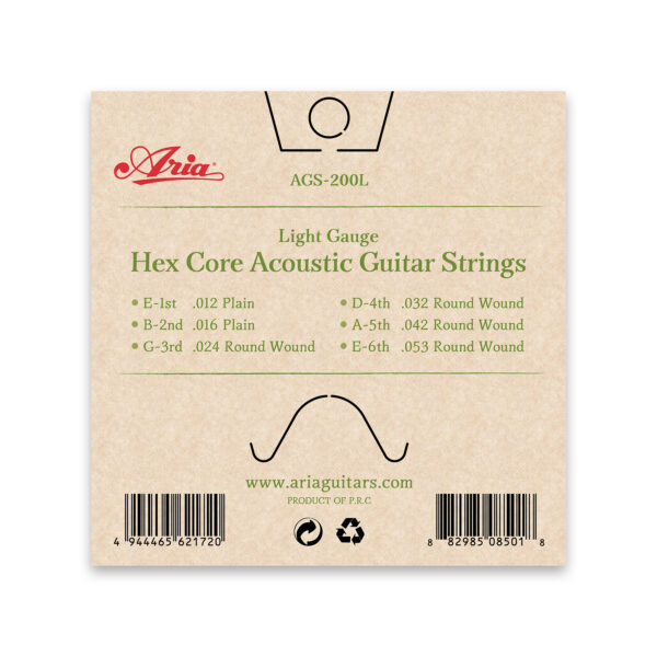 Aria Akustikgitarren Saiten AGS-200L,  light gauge